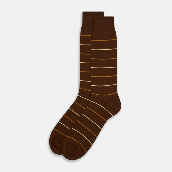 Dark Chocolate Striped Mid-Length Socks Image 1