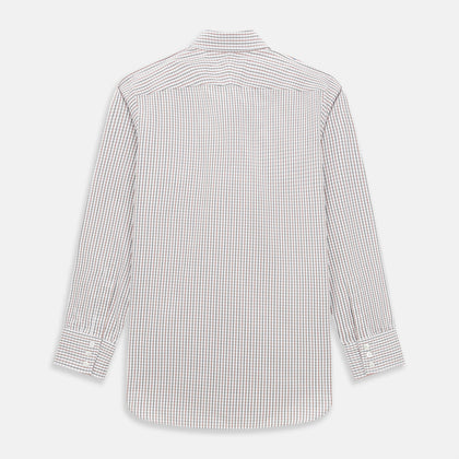 Red and midnight blue Tattersall Check Windsor Shirt Image 2