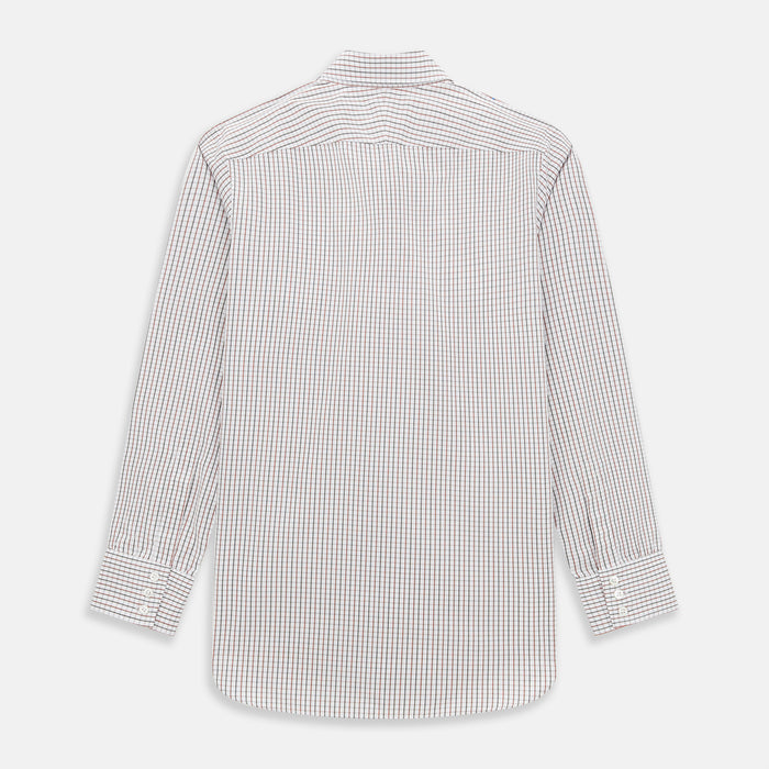 Red and midnight blue Tattersall Check Windsor Shirt Image 2