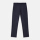 Turnbull & Asser Navy Wool Blend Single Pleated Gerry Trousers, featuring classic fit, button and zipper closure, belt loops, and straight legs, displayed flat on a white background.