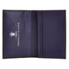 View 2 of product The Deep Blue Foldable Card Case by Turnbull & Asser stands upright and partially open, displaying its rich blue interior against a plain white background.