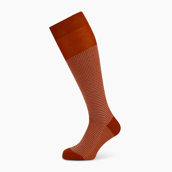 SOCKS LONG COTTON HOUNDSTOOTH ROSE Image 4