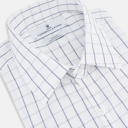 Dark Navy Double-Line Checked Westminster Shirt Image 1