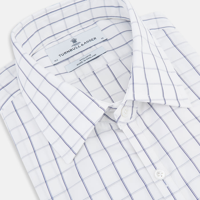 Dark Navy Double-Line Checked Westminster Shirt Image 1