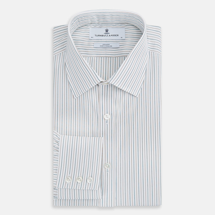 Teal Double Stripe Mayfair Shirt Image 4