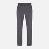 View 1 of product The Charcoal James Trouser by Turnbull & Asser features a straight-leg cut, belt loops, side pockets, and a front zipper—expertly tailored for elegant versatility, shown on a plain white background.