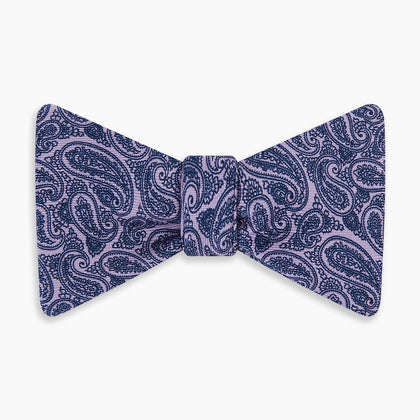 Lilac Paisley Silk Bow Tie Image 3