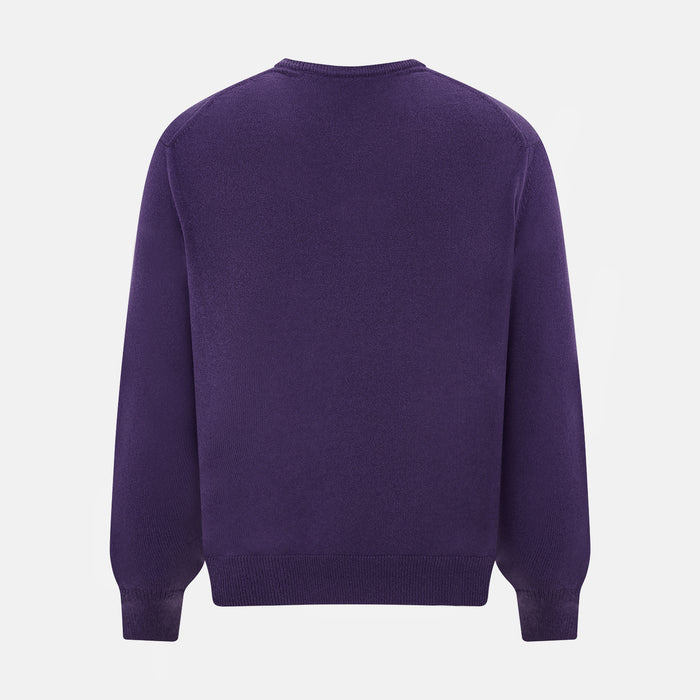 Purple Cashmere V-neck Jumper Image 2
