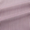View 6 of product The Turnbull & Asser Burgundy Shadow Stripe Mayfair Shirt is a long-sleeved button-up with thin vertical burgundy stripes, classic collar, and buttoned cuffs, shown laid flat on a white background.