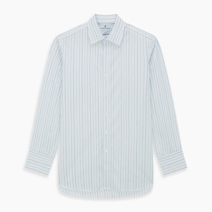 Blue Wide Pinstripe Mayfair Shirt Image 6