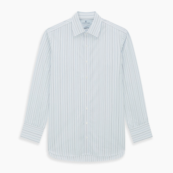 Blue Wide Pinstripe Mayfair Shirt Image 6