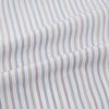 View 6 of product The Turnbull & Asser Multicoloured Music Stripe Mayfair Shirt features thin blue and white vertical stripes, a classic T&A collar, and buttoned cuffs, shown laid flat on a white background.