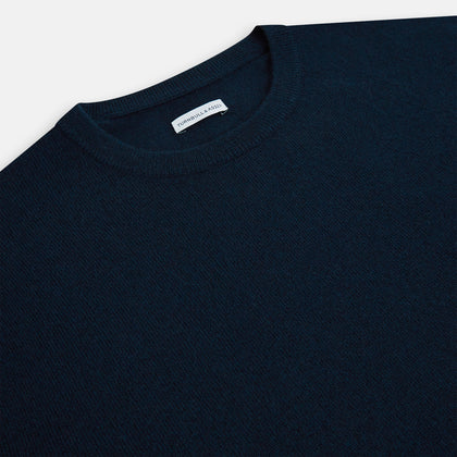 Navy Cashmere Round Neck Jumper Image 1