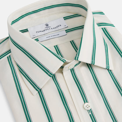 Green Double Track Stripe Mayfair Shirt Image 1