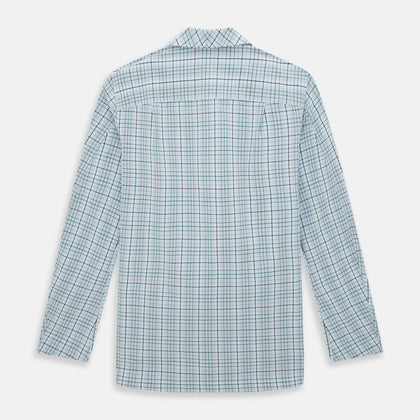 Blue and Green Multi Check Pyjama Shirt Image 2