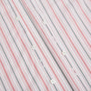 View 7 of product The Red Multi Pencil Stripe Windsor Shirt by Turnbull & Asser features long sleeves, buttoned cuffs, a Turnbull collar, and classic British tailoring with vertical red, pink, and white stripes.