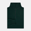 View 4 of product The Turnbull & Asser Forest Green Half-Zip Cashmere Jumper features a long-sleeve design and high collar with a sleek half-zip front, shown against a plain white background.