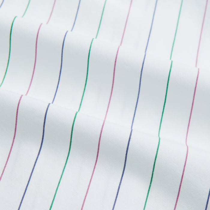 Pink and Green Wide Pinstripe Mayfair Shirt Image 5