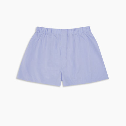 Blue Fine Check Cotton Sea Island Quality Boxer Shorts Image 2