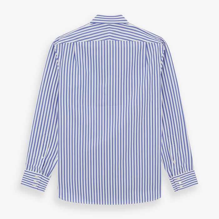 Tailored Fit Blue and White Candy Stripe Shirt with Kent Collar and 3-Button Cuffs Image 2