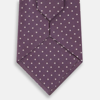 Lilac and Purple Micro Dot Silk Tie Image 2
