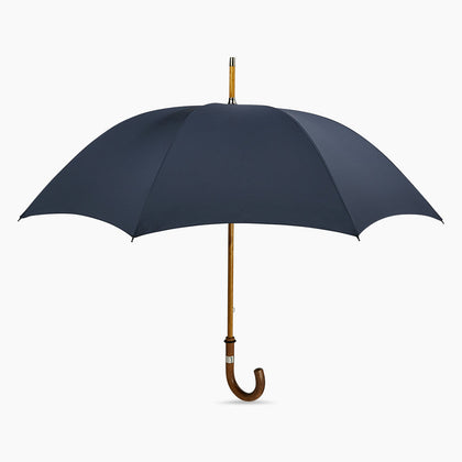 Navy Traveller Umbrella with Malacca Crook Handle Image 5
