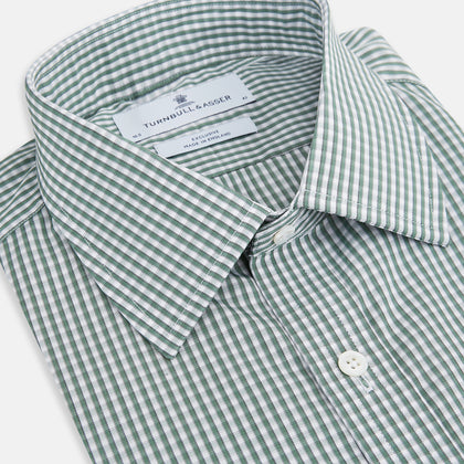 Green Fine Check Mayfair Shirt Image 1