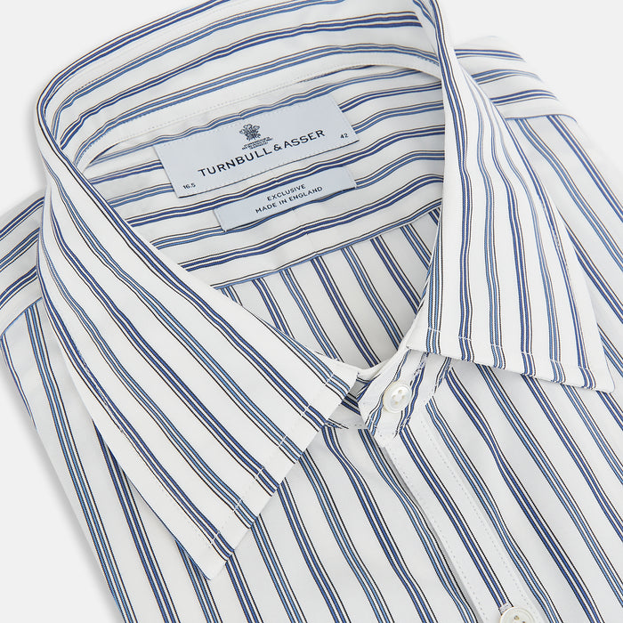 Sapphire Blue Multi Track Stripe Westminster shirt Image 1