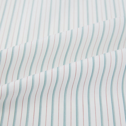 Turquoise and Red Ticking Stripe Windsor Shirt Image 7