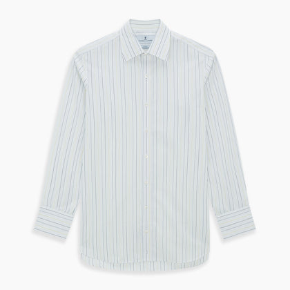 Navy and Yellow Wide Pinstripe Mayfair Shirt Image 6