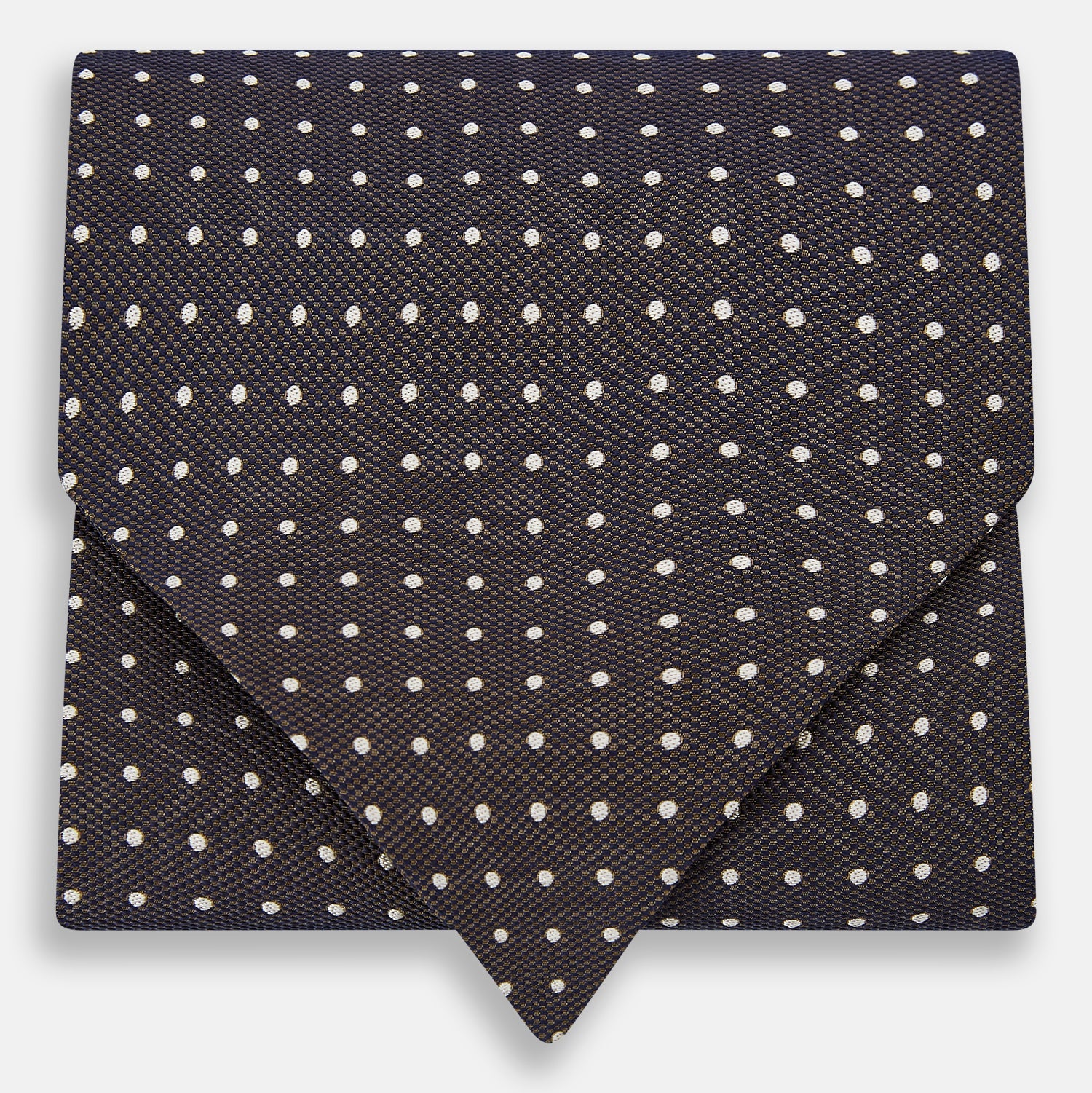 View 1 of product The White and Brown Micro Dot Silk Cravat from Turnbull & Asser adds refined style to any outfit with its subtle dotted pattern and luxurious silk fabric.