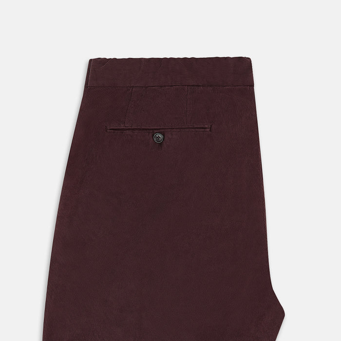Burgundy Corduroy Miles Trousers Image 4
