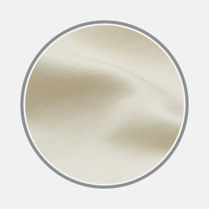 Cream Herringbone Cotton Fabric