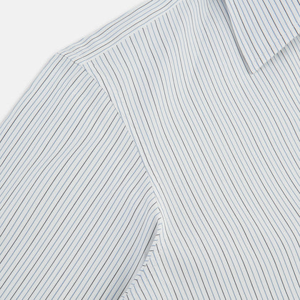 Grey and Blue Pinstripe Westminster Shirt Image 5