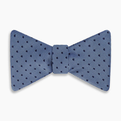 Blue Micro Dot Silk  Bow Tie Image 3