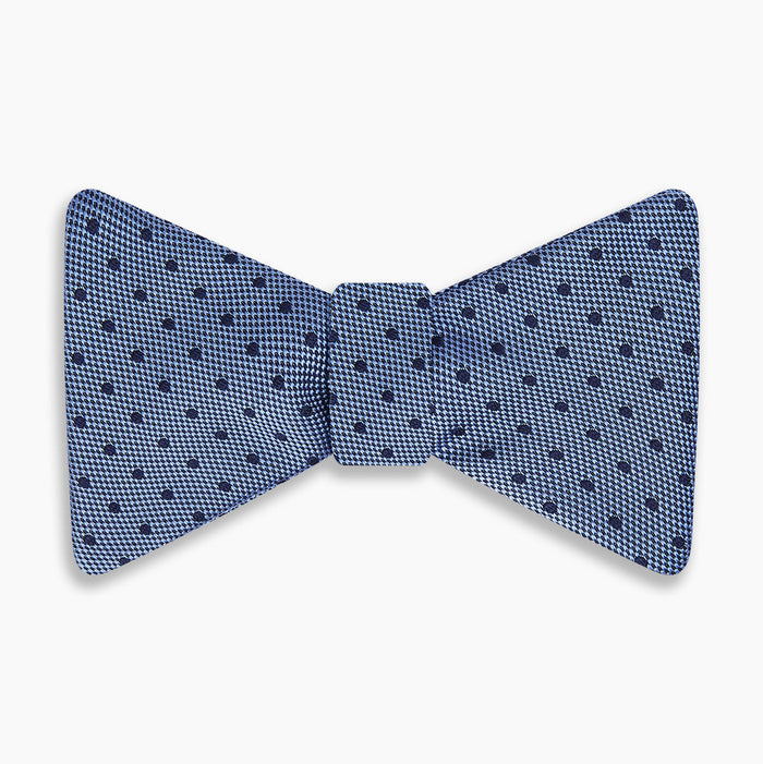 Blue Micro Dot Silk  Bow Tie Image 3