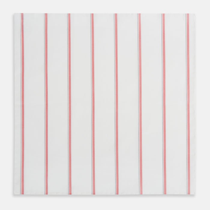 Coral Track Stripe Hand-Rolled Handkerchief Image 2