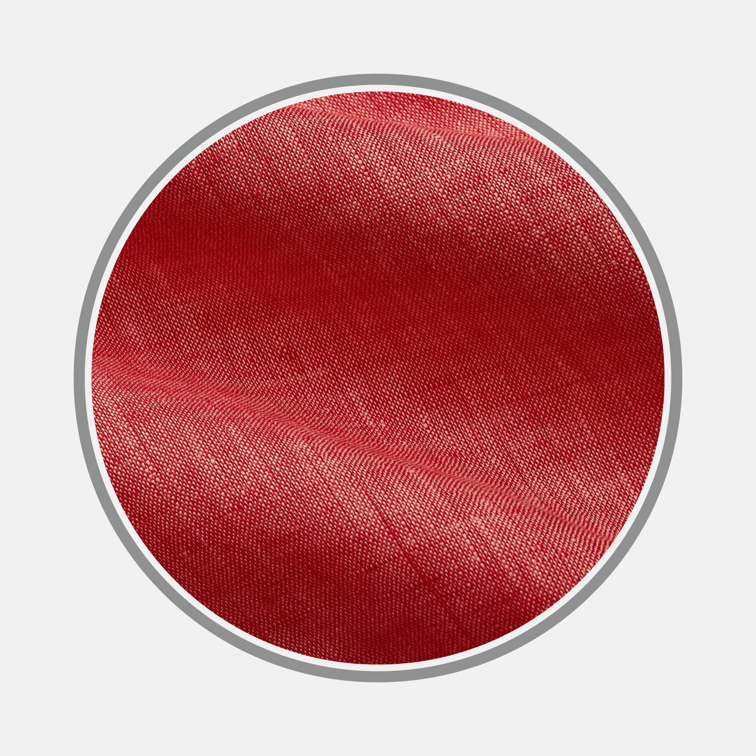 View 1 of product Close-up of Turnbull & Asser Pink Plain Linen Fabric, highlighting its fine weave and slight sheen within a circular frame on a light gray background.