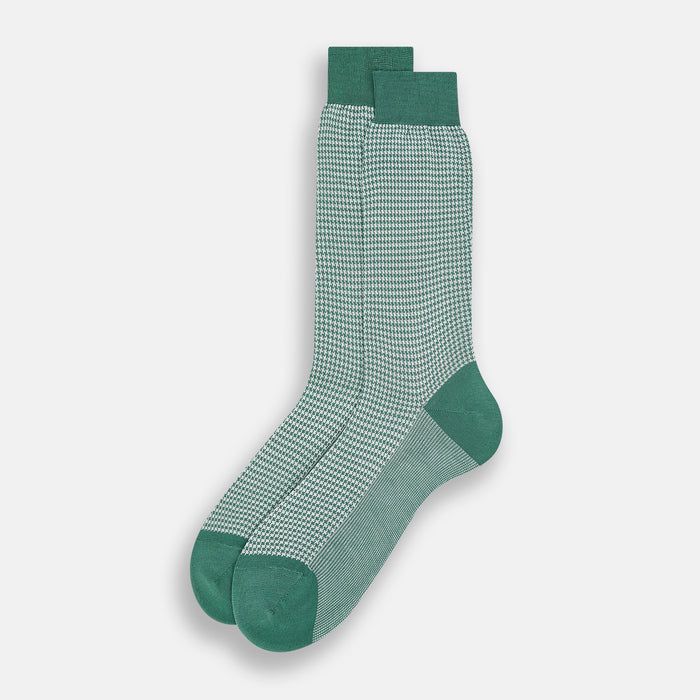 Ivory Houndstooth Mid-Length Socks Image 1