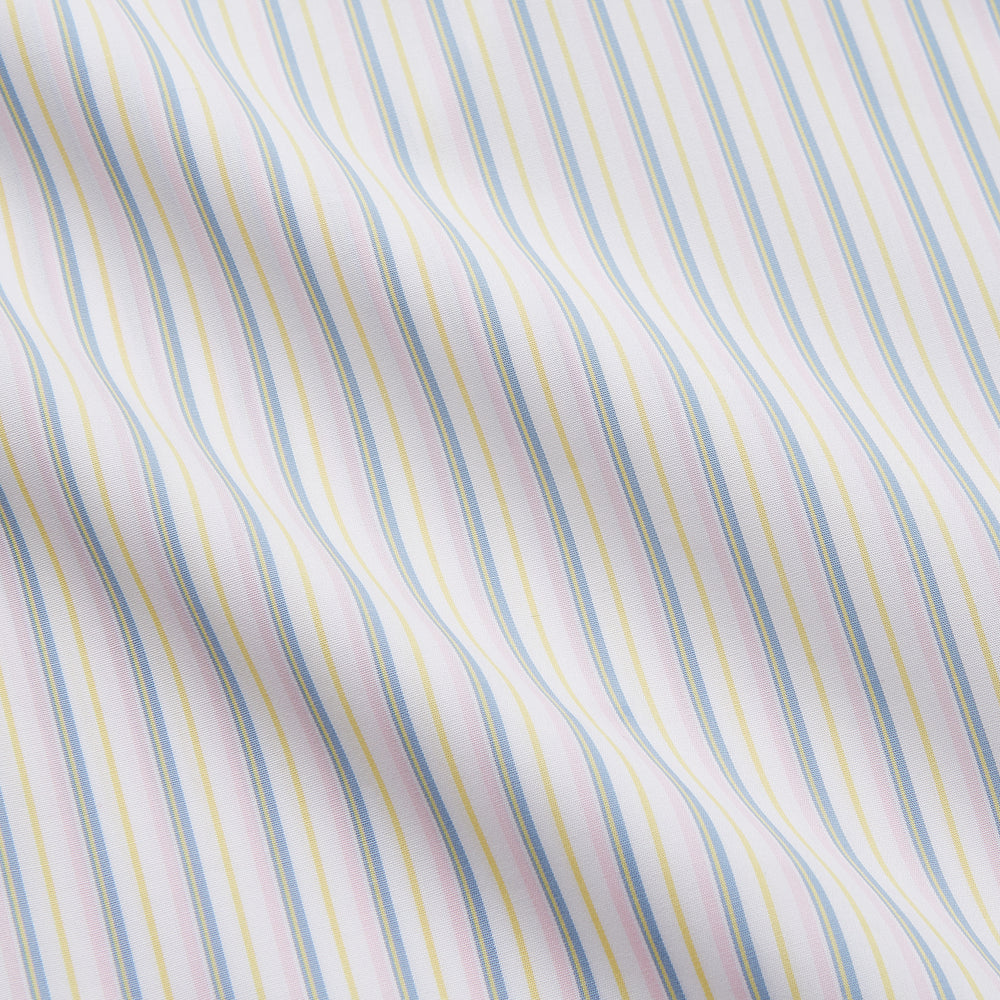 A Green Multi Stripe Cotton Regular Fit Mayfair Shirt by Turnbull & Asser, shown laid flat on a white background.