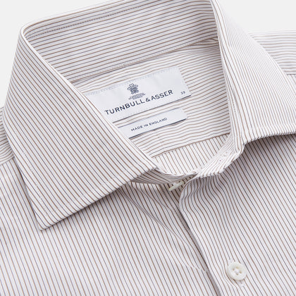 Sandstone Multi Stripe Cotton Tailored Fit Shelton Shirt Image 1