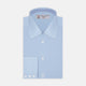 A Light Blue Cotton Shirt with a T&A collar and 3-button cuffs by Turnbull & Asser is displayed on a plain white background, ideal for pairing with a navy suit.