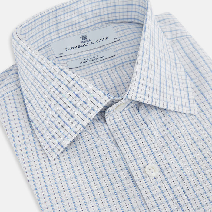 Sky Blue Combination Graph Check Mayfair Shirt Image 1