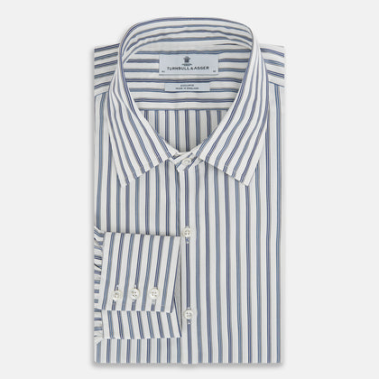 Sapphire Blue Multi Track Stripe Westminster shirt Image 4