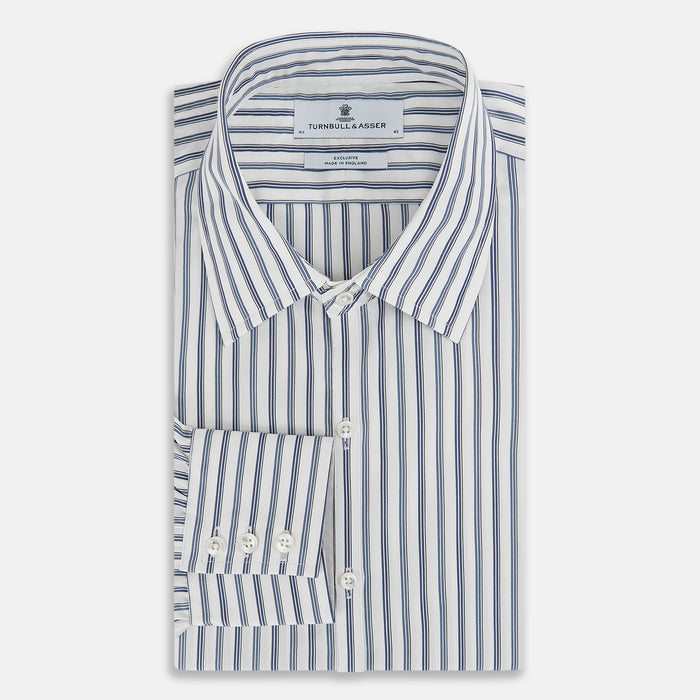 Sapphire Blue Multi Track Stripe Westminster shirt Image 4