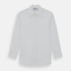 The Turnbull & Asser Casino Royale White Dress Shirt, as seen on James Bond, features a classic Bond collar, button-down front, and buttoned cuffs, shown on a white background.