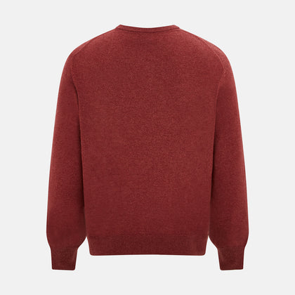 Crimson Red Cashmere Round Neck Jumper Image 2