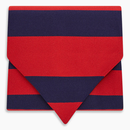 Wide Red Stripe and Navy Silk Cravat Image 4
