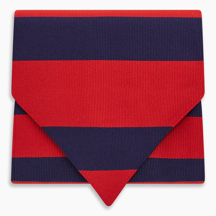 Wide Red Stripe and Navy Silk Cravat Image 4