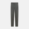 View 1 of product The Grey Multi Pinstripe Morning Dress Trousers by Turnbull & Asser feature a tailored fit, vertical black pinstripes, and a flat front design—ideal for formal wear. Shown against a plain white background.
